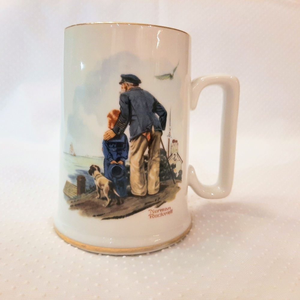 Vintage 1985 Norman Rockwell Mug | Looking Out Sea